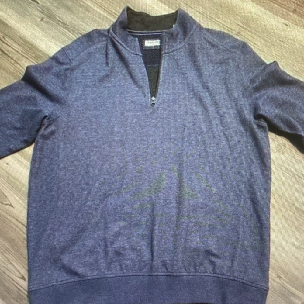English Laundry Men's Blue Zip-Up Sweater